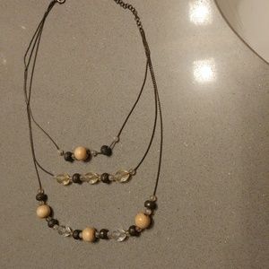 Three Tier Bronze Tone Necklace
